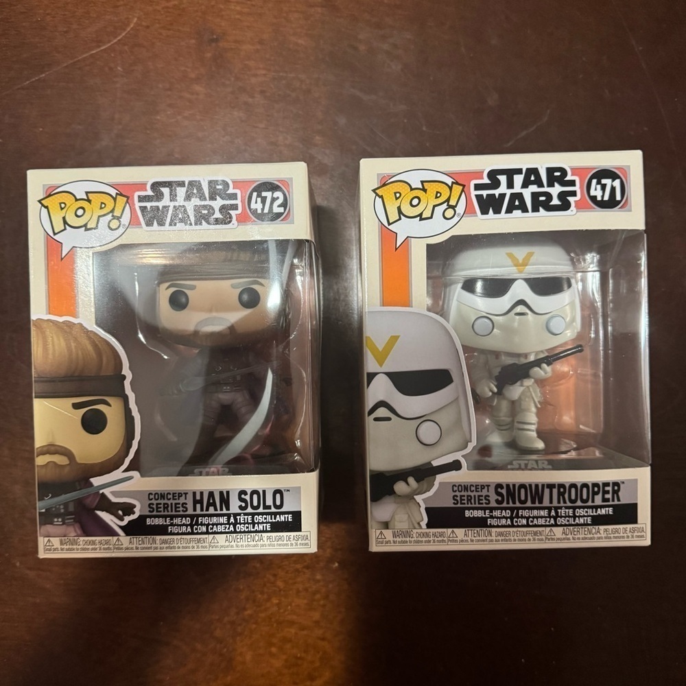Lot Of 2 Star Wars Funko Pops Han Solo #472 And Stormtrooper #471